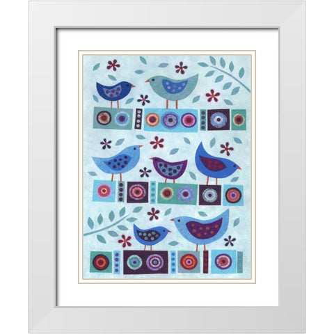 All in a Row White Modern Wood Framed Art Print with Double Matting by Conway, Kim