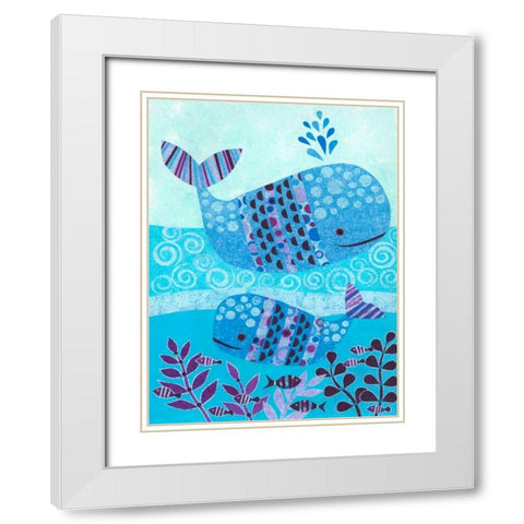 Ocean Blue White Modern Wood Framed Art Print with Double Matting by Conway, Kim