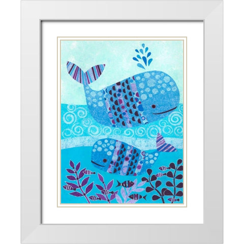 Ocean Blue White Modern Wood Framed Art Print with Double Matting by Conway, Kim