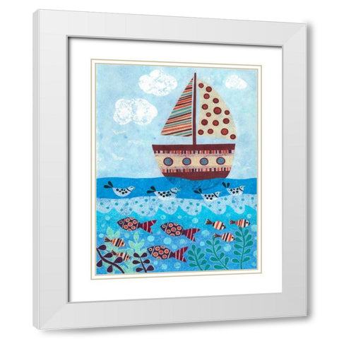 Sunny Sailing White Modern Wood Framed Art Print with Double Matting by Conway, Kim