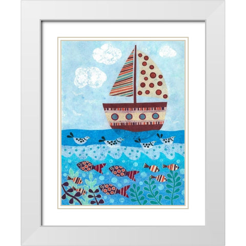 Sunny Sailing White Modern Wood Framed Art Print with Double Matting by Conway, Kim