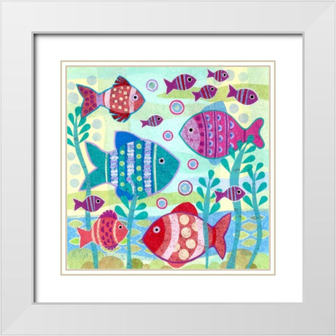 Ocean Fish I White Modern Wood Framed Art Print with Double Matting by Conway, Kim