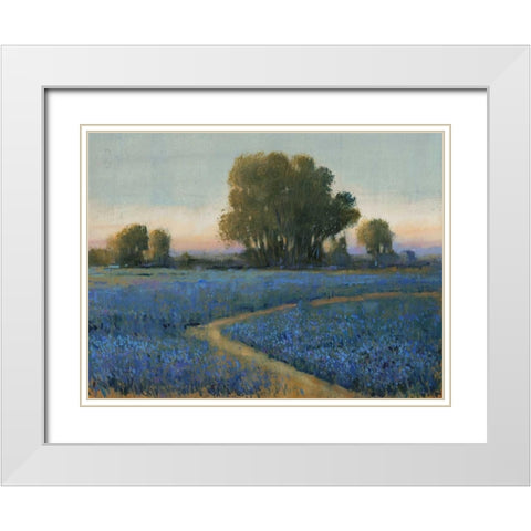 Blue Bonnet Field I White Modern Wood Framed Art Print with Double Matting by OToole, Tim