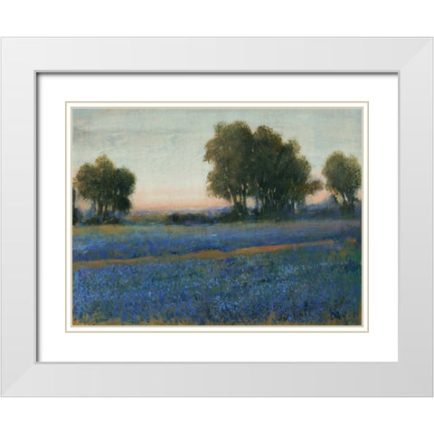 Blue Bonnet Field II White Modern Wood Framed Art Print with Double Matting by OToole, Tim