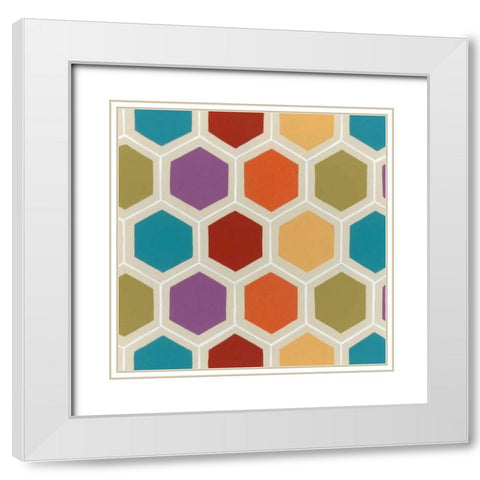 Retro Pattern I White Modern Wood Framed Art Print with Double Matting by Vess, June Erica