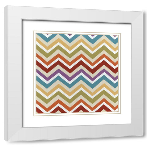Retro Pattern II White Modern Wood Framed Art Print with Double Matting by Vess, June Erica