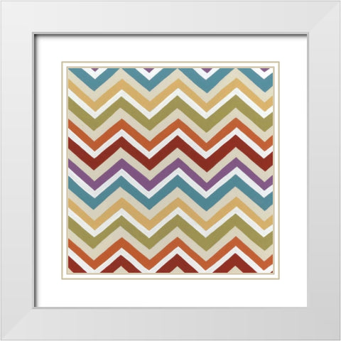 Retro Pattern II White Modern Wood Framed Art Print with Double Matting by Vess, June Erica