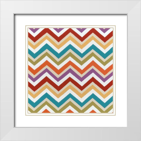 Retro Pattern III White Modern Wood Framed Art Print with Double Matting by Vess, June Erica