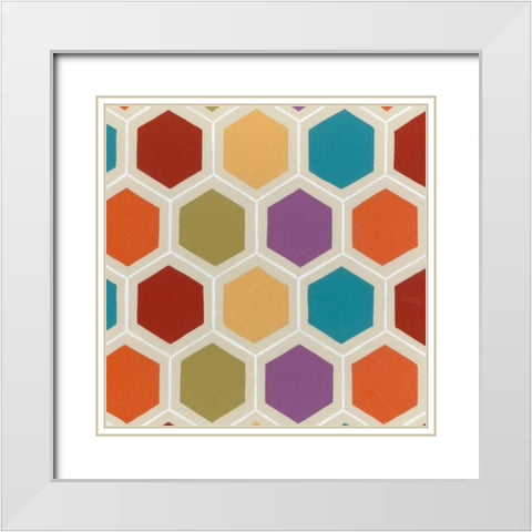 Retro Pattern IV White Modern Wood Framed Art Print with Double Matting by Vess, June Erica