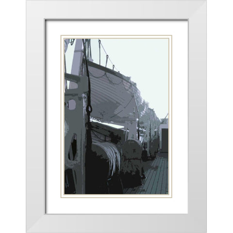 Caribbean Vessel III White Modern Wood Framed Art Print with Double Matting by Longley, Carolyn
