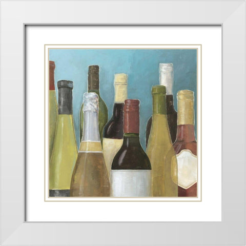 Wine Bottles II White Modern Wood Framed Art Print with Double Matting by Meagher, Megan