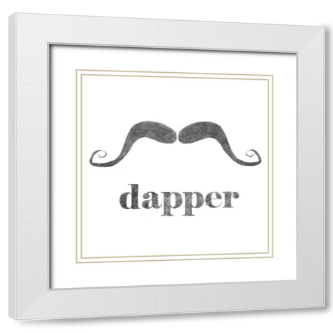 Dapper White Modern Wood Framed Art Print with Double Matting by Johnson, Jason