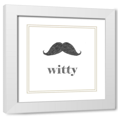 Witty White Modern Wood Framed Art Print with Double Matting by Johnson, Jason