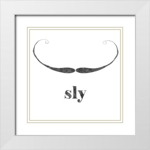Sly White Modern Wood Framed Art Print with Double Matting by Johnson, Jason