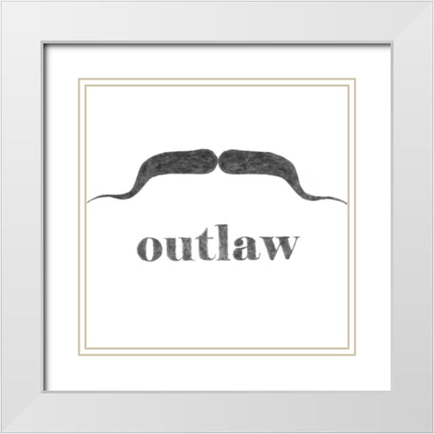 Outlaw White Modern Wood Framed Art Print with Double Matting by Johnson, Jason