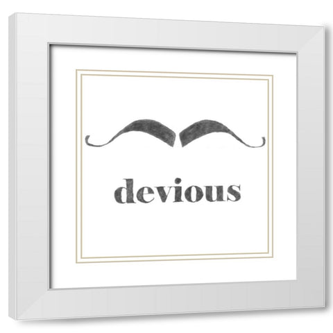 Devious White Modern Wood Framed Art Print with Double Matting by Johnson, Jason