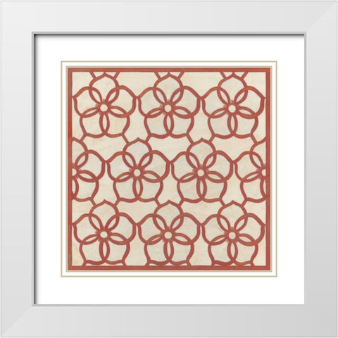 Floral Trellis II White Modern Wood Framed Art Print with Double Matting by Vess, June Erica