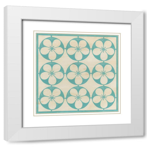 Floral Trellis III White Modern Wood Framed Art Print with Double Matting by Vess, June Erica