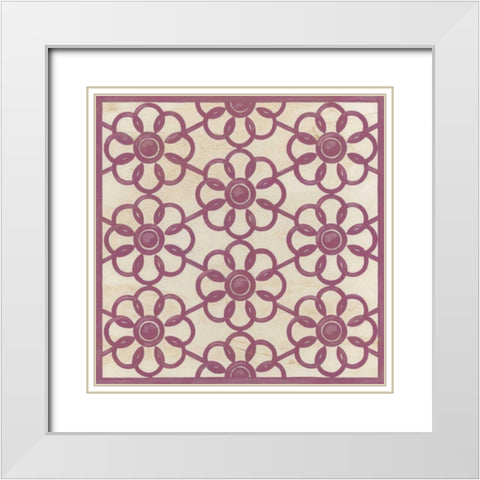 Floral Trellis IV White Modern Wood Framed Art Print with Double Matting by Vess, June Erica