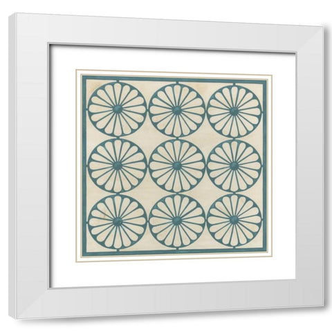 Floral Trellis V White Modern Wood Framed Art Print with Double Matting by Vess, June Erica