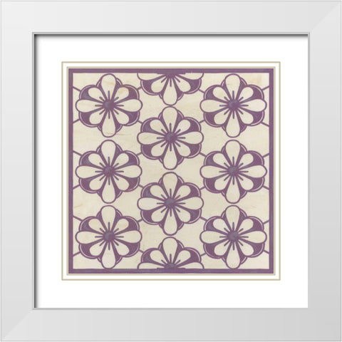 Floral Trellis VI  White Modern Wood Framed Art Print with Double Matting by Vess, June Erica