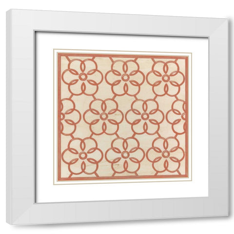 Floral Trellis VIII White Modern Wood Framed Art Print with Double Matting by Vess, June Erica