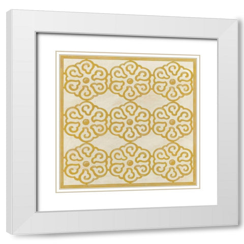 Floral Trellis IX White Modern Wood Framed Art Print with Double Matting by Vess, June Erica
