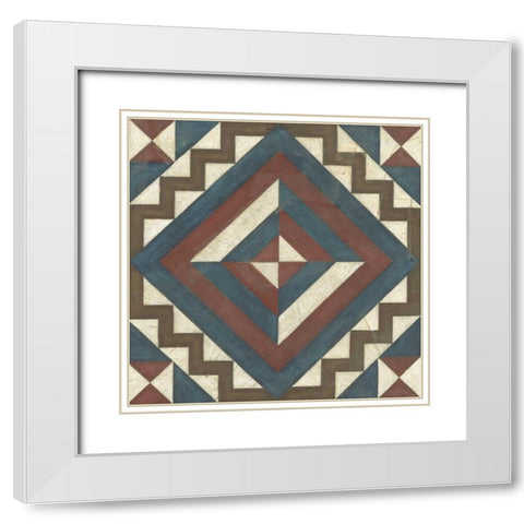 Quilt Motif I White Modern Wood Framed Art Print with Double Matting by Vess, June Erica