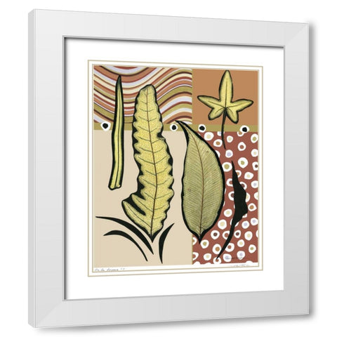Go Go Leaves I White Modern Wood Framed Art Print with Double Matting by Taylor, Kris