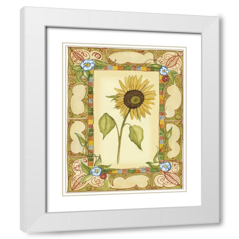 French Country Sunflower II White Modern Wood Framed Art Print with Double Matting by Goldberger, Jennifer