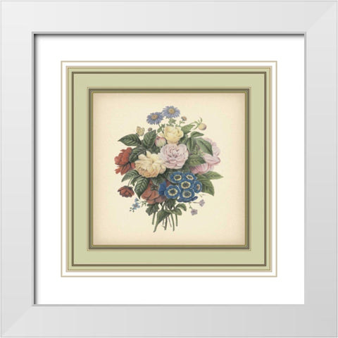 Tuscany Bouquet II White Modern Wood Framed Art Print with Double Matting by Unknown