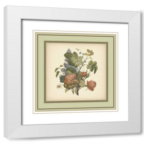 Tuscany Bouquet III White Modern Wood Framed Art Print with Double Matting by Unknown