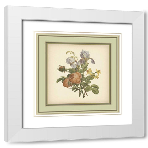 Tuscany Bouquet IV White Modern Wood Framed Art Print with Double Matting by Unknown