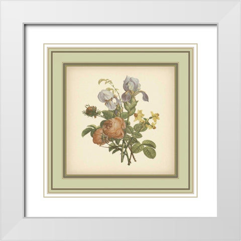 Tuscany Bouquet IV White Modern Wood Framed Art Print with Double Matting by Unknown