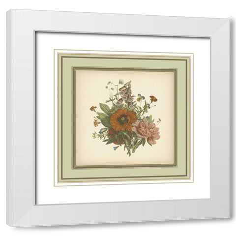 Tuscany Bouquet V White Modern Wood Framed Art Print with Double Matting by Unknown