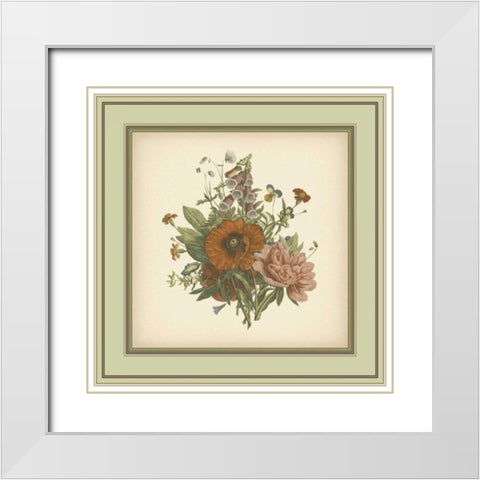 Tuscany Bouquet V White Modern Wood Framed Art Print with Double Matting by Unknown