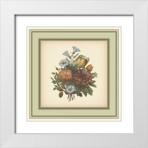 Tuscany Bouquet VI White Modern Wood Framed Art Print with Double Matting by Unknown