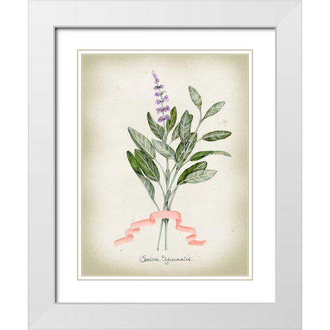 Herb Series I White Modern Wood Framed Art Print with Double Matting by Goldberger, Jennifer