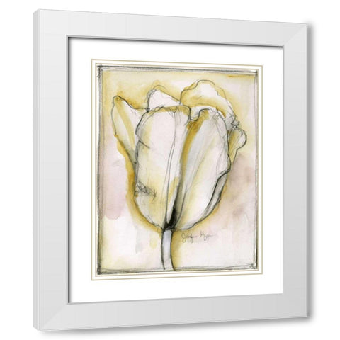 Fluid Beauty I White Modern Wood Framed Art Print with Double Matting by Goldberger, Jennifer