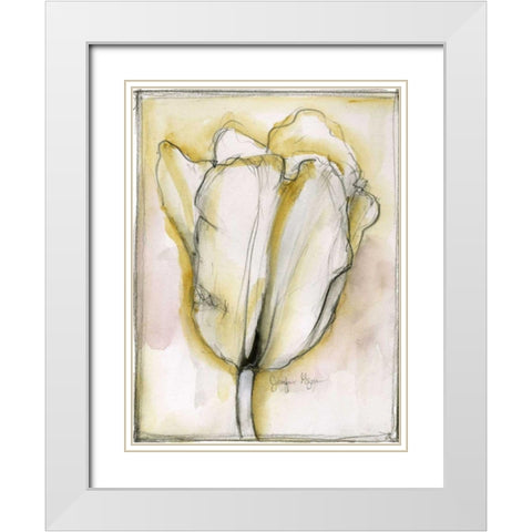 Fluid Beauty I White Modern Wood Framed Art Print with Double Matting by Goldberger, Jennifer