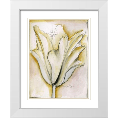 Fluid Beauty II White Modern Wood Framed Art Print with Double Matting by Goldberger, Jennifer