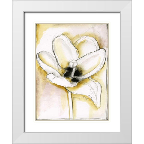 Fluid Beauty III White Modern Wood Framed Art Print with Double Matting by Goldberger, Jennifer