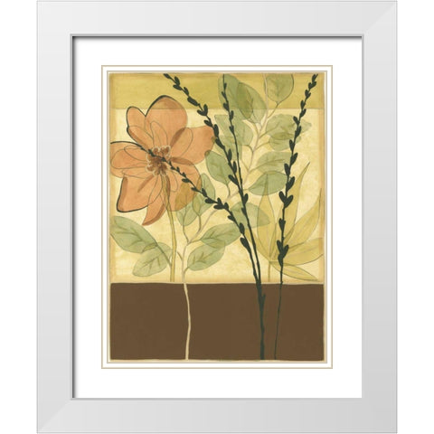 Printed Tranquil Garden II White Modern Wood Framed Art Print with Double Matting by Goldberger, Jennifer