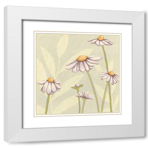 Garden Silhouette IV White Modern Wood Framed Art Print with Double Matting by Meagher, Megan