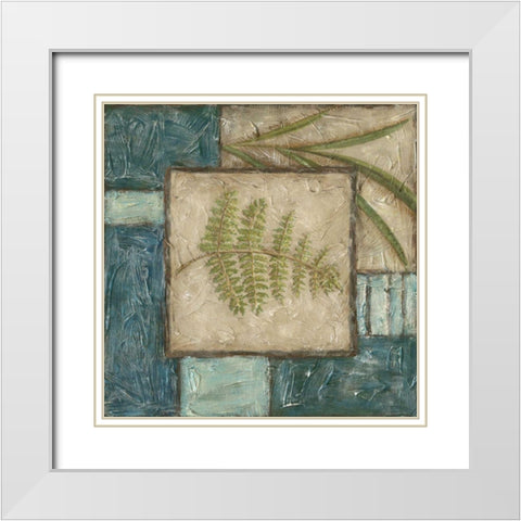 Fern Montage I White Modern Wood Framed Art Print with Double Matting by Zarris, Chariklia