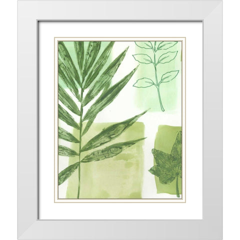 Leaf Impressions I White Modern Wood Framed Art Print with Double Matting by Vision Studio