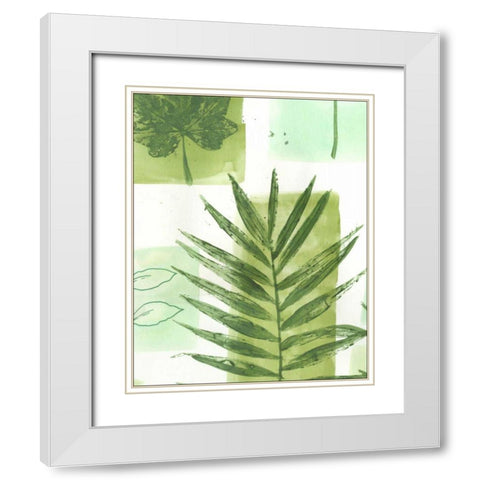 Leaf Impressions II White Modern Wood Framed Art Print with Double Matting by Vision Studio