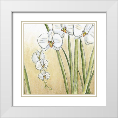 Sunset Garden II White Modern Wood Framed Art Print with Double Matting by Zarris, Chariklia