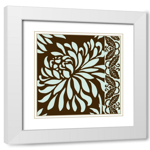 Medium Striking Chrysanthemums I  White Modern Wood Framed Art Print with Double Matting by Slocum, Nancy