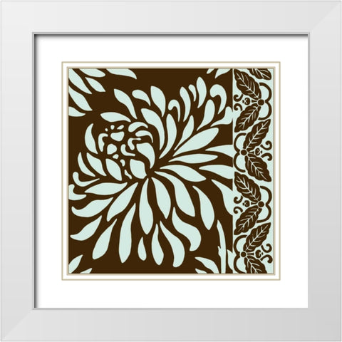 Medium Striking Chrysanthemums I  White Modern Wood Framed Art Print with Double Matting by Slocum, Nancy